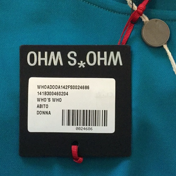 Dress made in Italy, teal color - Picture 6 of 8